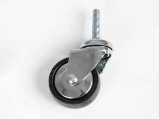 GÖRGŐ, KERÉK -  BELTÉRI BÚTORGÖRGŐ 112/N.50 MENETES CSAPOS FÉM KÖZEPŰ 50mm  20kg FEKETE #1