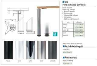LÁBAK - ASZTALLÁB 615700204 RN IP 705mm ÁTM: 60mm áll.+30mm FEKETE RAL 9005 #2