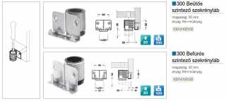 LÁBAK - FÉM SZINTEZŐ LÁB 300/H-30 BEÜTŐS 30 mm HORGANYZOTT #2
