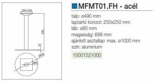 LÁBAK - BISZTRÓ ASZTALLÁB MFMT01.FH CSÖ:80mm, LAP:250X250, TALP:50 ALUMÍNIUM #2