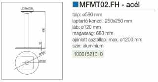 LÁBAK - BISZTRÓ ASZTALLÁB MFMT02.FH CSÖ:120mm, LAP: 250X250, TALP: ALUMÍNIUM #2