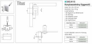 FÜGGESZTŐ ELEMEK - SZEKRÉNY FÜGGESZTŐ 345-ÖS VASALAT TIPLIVEL 52×35×32 mm BARNA #2