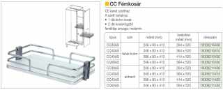 TÁROLÁS - BELSŐ FÉMRÁCS CC60AS FÉMKOSÁR 564×93×410mm KRÓM-FEHÉR #2