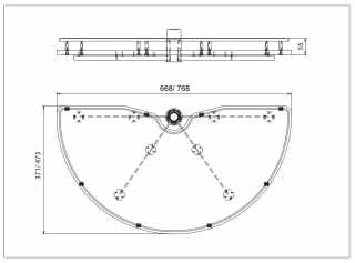 TÁROLÁS - BELSŐ FÉMRÁCS KCM760TF FÉLKÖR KOSÁR GARNITÚRA 768×645/720×473mm KRÓM-FEHÉR #3