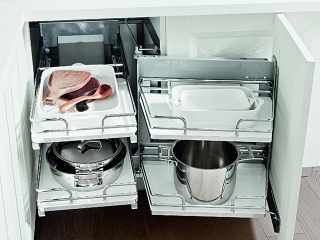 TÁROLÁS - BELSŐ FÉMRÁCS SMACE45DX JOBBOS SAROKSZEKRÉNYBE SZERELHETŐ 845x568x489mm KRÓM-FEHÉR #1