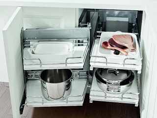 TÁROLÁS - BELSŐ FÉMRÁCS SMACE45SX BALOS SAROKSZEKRÉNYBE SZERELHETŐ 845x568x489mm KRÓM-FEHÉR #1