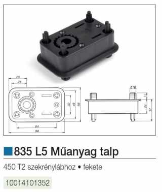 LÁBAK - MŰANYAG SZEKRÉNYLÁB TALP 450 T2 LÁBHOZ 98X58X24 FEKETE #2