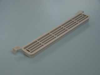 SZERELVÉNYEK - SZELLŐZŐRÁCS MŰANYAG 444 NÉGYSZÖG ALAKÚ 203x35x14 mm SZÜRKE #1