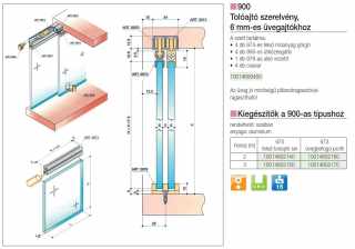 TOLÓAJTÓ VASALAT - TOLÓAJTÓ BÚTORLAPHOZ 900 SZETT ÜVEGAJTÓHOZ TEHERB: 15 kg ALUMÍNIUM #2