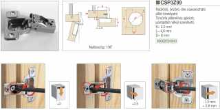 KIVETŐPÁNT - BÚTORPÁNT SALICE CSP3Z99 RÁÜTÖDÖ PILLÉRPÁNT ÉLRE SZERELHETŐ NORMÁL NIKKEL #2