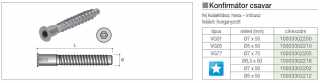 SZERELVÉNYEK - ÖSSZEHÚZÓ VG01 KONFIRMÁTOR CSAVAR 7x50mm HORGANYZOTT #2