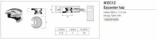 SZERELVÉNYEK - ÖSSZEHÚZÓ EC12 EXCENTER HÁZ 25mm NYERS CINK #2