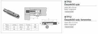 SZERELVÉNYEK - ÖSSZEHÚZÓ TF12 ÖSSZEKÖTŐ SZÁR famenetes L=38mm HORGANYZOTT #2