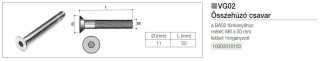 SZERELVÉNYEK - ÖSSZEHÚZÓ VG02 KORPUSZÖSSZEHÚZÓ CSAVAR M6x50mm HORGANYZOTT #2