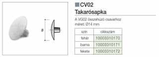 SZERELVÉNYEK - ÖSSZEHÚZÓ CV02 TAKARÓSAPKA ÁTM:14mm BARNA #2