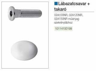 LÁBAK - MŰANYAG SZEKRÉNYLÁB CSAVAR TAKARÓSAPKÁVAL ÁTM.10 × 37 mm HORGANYZOTT-FEHÉR #2