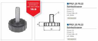 IRODABÚTOR TARTOZÉKOK - PR21.25 F6.22 SZINTEZŐCSAVAR TALP ÁTM 25x10, SZÁR M6x22 FEKETE #2