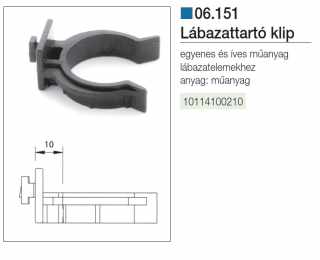LÁBAK - MŰANYAG SZEKRÉNYLÁB 06.151  LÁBAZATRÖGZÍTŐ KLIP . FEKETE #2