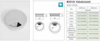 IRODABÚTOR TARTOZÉKOK - 30102 KÁBELKIVEZETŐ ATM:60 FEKETE #2