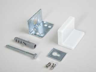 FÜGGESZTŐ ELEMEK - SZEKRÉNY FÜGGESZTŐ 145.0000.01 FÜGGESZTŐ TIPLIVEL 56x34x37mm FEHÉR #1