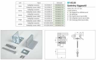 FÜGGESZTŐ ELEMEK - SZEKRÉNY FÜGGESZTŐ 145.0000.03 FÜGGESZTŐ TIPLIVEL 56x34x37mm FEKETE #2
