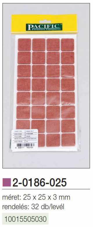 SZERELVÉNYEK - PADLÓVÉDŐ ÖNTAPADÓS 25x25x3mm, 32db/levél NATÚR #2
