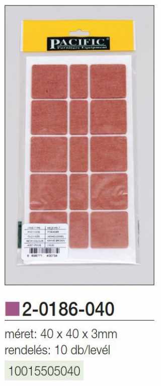 SZERELVÉNYEK - PADLÓVÉDŐ ÖNTAPADÓS 40x40x3mm, 10db/levél NATÚR #2