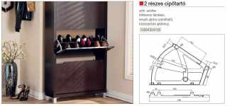 GARDRÓB - CIPŐTARTÓ 2-RÉSZES 260x200mm SZÜRKE #2