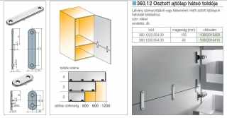 ÖSSZEHÚZÓ 360-1230-054-00 OSZTOTT AJTÓLAP HÁTSÓ TOLDÓ, L=43mm FÉM #2