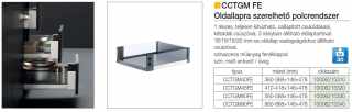 BELSŐ FÉMRÁCS CCTGM45FE OLDALLAPRA SZERELHETŐ 414×134×473mm ANTRACIT #2