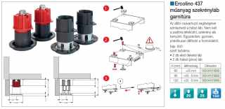 MŰANYAG SZEKRÉNYLÁB ERCOLINO 437/60 TALP NÉLKÜLI FEKETE #2
