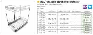 BELSŐ FÉMRÁCS 24270.300 FENÉKLAPRA SZERELHETŐ 2 RÉSZES KIHÚZHATÓ POLC 245x510x475mm KRÓM #2
