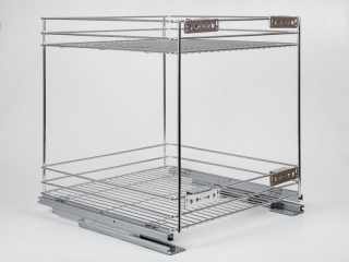 BELSŐ FÉMRÁCS 24271.500 FENÉKLAPRA SZERELHETŐ 2 RÉSZES KIHÚZHATÓ POLC 445x510x475mm KRÓM #1