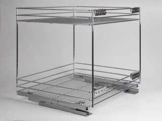 BELSŐ FÉMRÁCS 24271.600 FENÉKLAPRA SZERELHETŐ 2 RÉSZES KIHÚZHATÓ POLC 545x510x475mm KRÓM #1