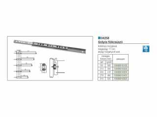 GOLYÓS FIÓKCSÚSZÓ 04258 17mm 400 mm TEHERB: 12 kg ACÉL #2