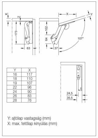 HAFELE FELNYÍLÓ 372.27.714 FREE SPACE 