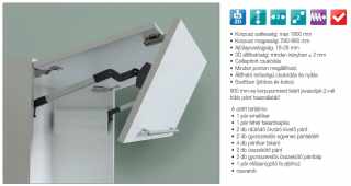 FDS FELNYÍLÓ FDS TST VÍZSZINTES HARMONIKA FELNYÍLÓ VASALAT 650-729mm; 3,7-7,2kg-ig FEHÉR #4