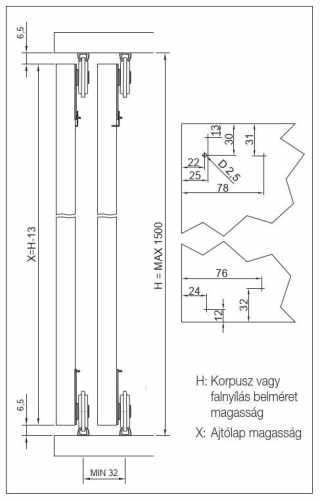 TOLÓAJTÓ VASALAT - TOLÓAJTÓ BÚTORLAPHOZ SMART2 SZERELVÉNY TEHERBIRÁS: 50KG ALUMÍNIUM #4