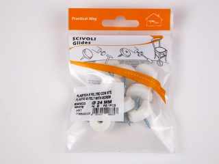 SZERELVÉNYEK - PADLÓVÉDŐ CSÚSZTATÓSZEG 24mm CSAVARRAL 8db/Blister FEHÉR #1