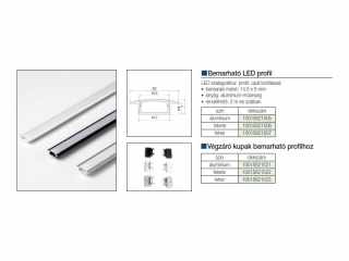 VILÁGÍTÁSTECHNIKAI KIEGÉSZÍTŐ BEMARHATÓ LED PROFIL OPÁL BORÍTÁSSAL, 2M ALUMÍNIUM #2
