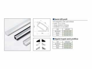 VILÁGÍTÁSTECHNIKAI KIEGÉSZÍTŐ SAROK LED PROFIL OPÁL BORÍTÁSSAL, 2M ALUMÍNIUM #2