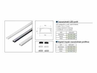 VILÁGÍTÁSTECHNIKAI KIEGÉSZÍTŐ VÉGZÁRÓ CSAVAROZHATÓ LED PROFILHOZ ALUMÍNIUM #2