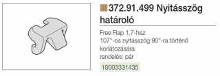 FEL- ÉS LENYÍLÓ VASALAT - HAFELE FELNYÍLÓ 372.91.499 NYITÁSSZÖG-HATÁROLÓ . SZÜRKE #2