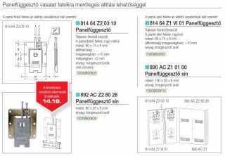 FÜGGESZTŐ ELEMEK - PANELFÜGGESZTŐ 892 PANEL FÜGGESZTŐ SÍN 80X26MM HORGANYZOTT #2