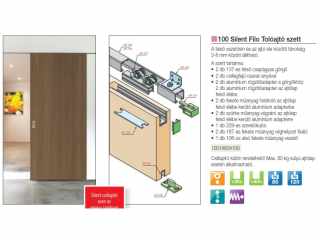 TOLÓAJTÓ VASALAT - TOLÓAJTÓ BÚTORLAPHOZ 100 SILENT FILO SZETT 80 kg ALUMÍNIUM #2