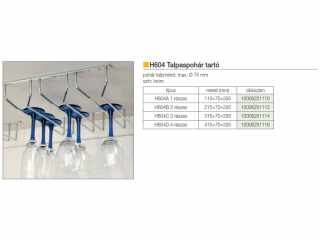 KÜLSŐ FÉMRÁCS H604D TALPASPOHÁR TARTÓ 4 RÉSZES 420x70x332 mm KRÓM #2