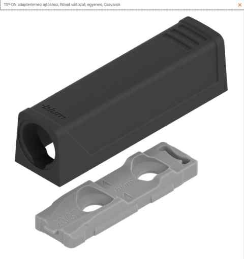 BLUM Tip-On Adapter 956.1201 / ajtókhoz, egyenes / Karbonfekete