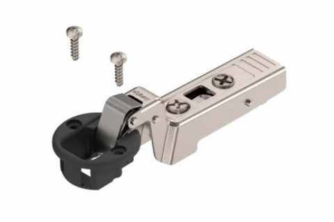 BLUM Clip-Top ÜVEGAJTÓ pánt 75T4300 / 94°, közézáródó, csavaros / fekete/nikkel