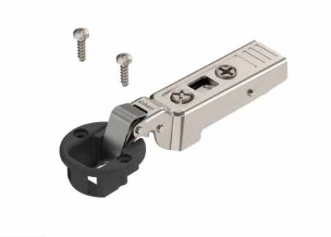 BLUM Clip-Top ÜVEGAJTÓ pánt 75T4200 / 94°, félig ráütődő, csavaros / fekete/nikkel