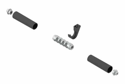 BLUM AVENTOS ÚJ 22Q080Z        AVENTOS HL top felnyíló lift vasalat, összekötő elem keresztstabilizátorhoz, kerek, hossza: 80 mm Sötétszürke